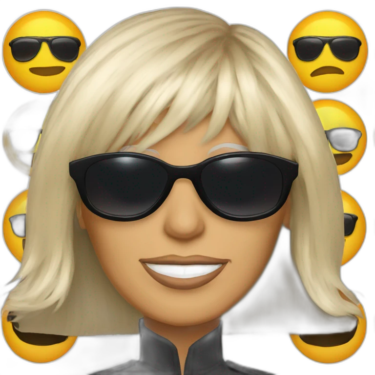 Brigitte Macron with sun glasses emoji