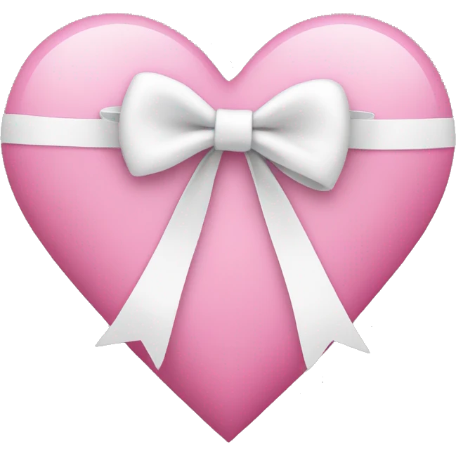 Heart in pink with white bow emoji