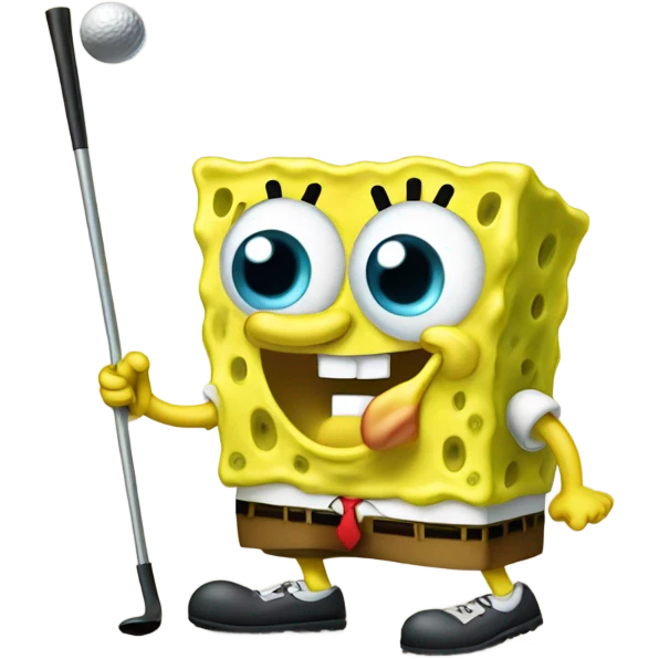 SpongeBob playing golf emoji