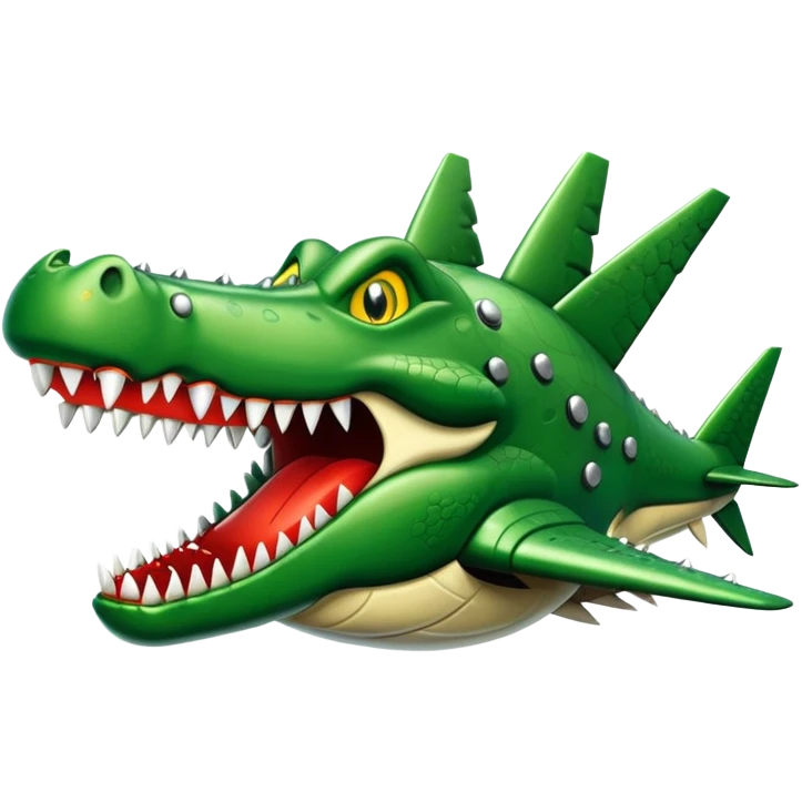 Warplane with crocodile face emoji