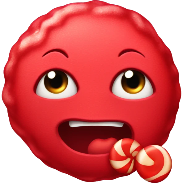 red old  candy whit face emoji