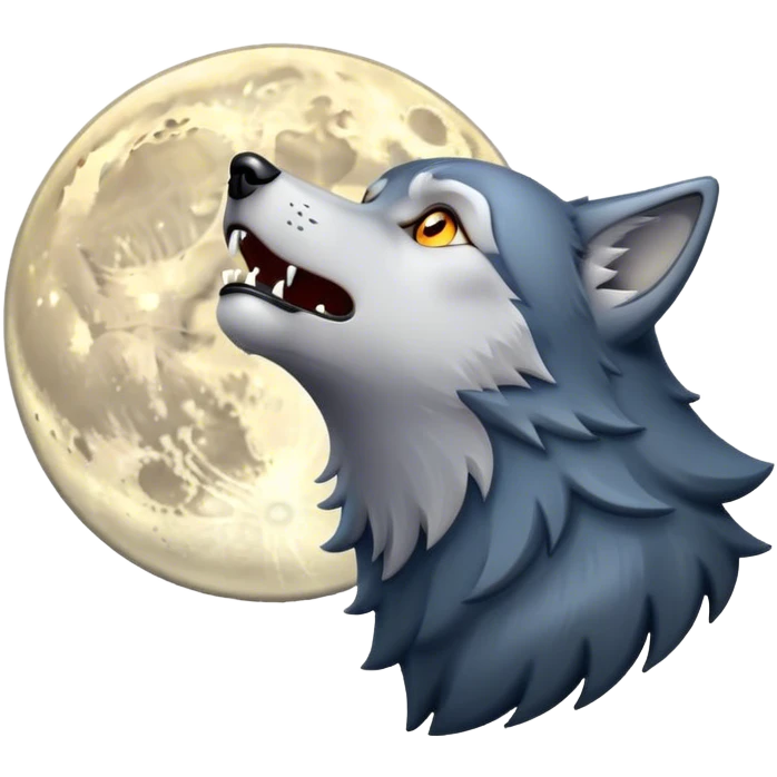 Wolf howling at moon emoji