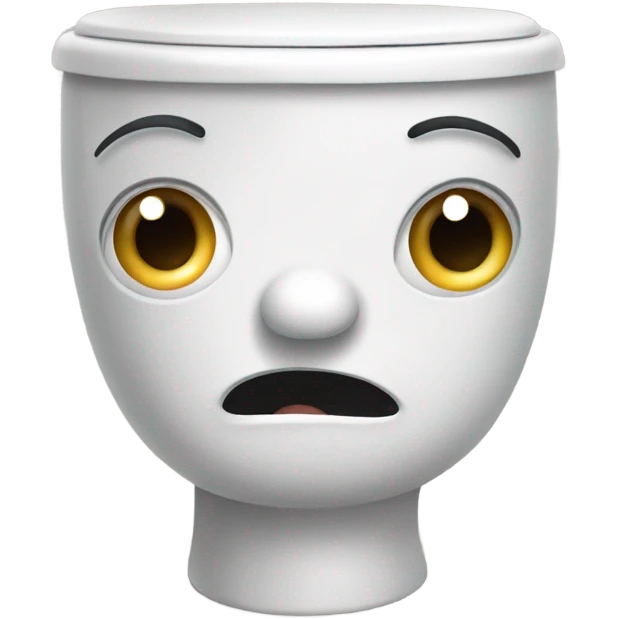 Terrified toilet with hands emoji