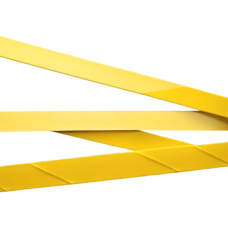 3D render of Yellow Tape(caution tape), forensic investigation aesthetic, sterile clinical lighting, cool blue undertones, sharp high-contrast details, professional clean look, Apple emoji style, isolated on white background --v 6.0 emoji