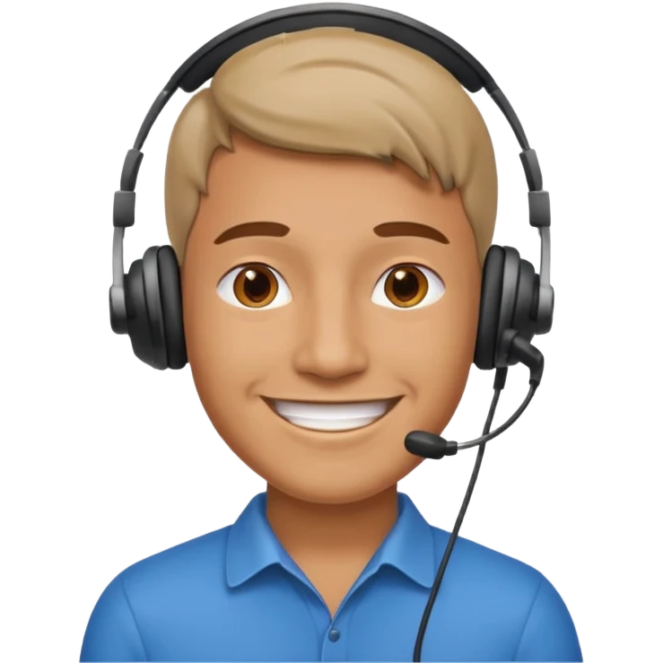 receptionist face guy with headpset emoji
