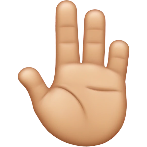 hand with 3 fingers up(thumb, index and pinky) and 2 fingers down(middle, ring) emoji