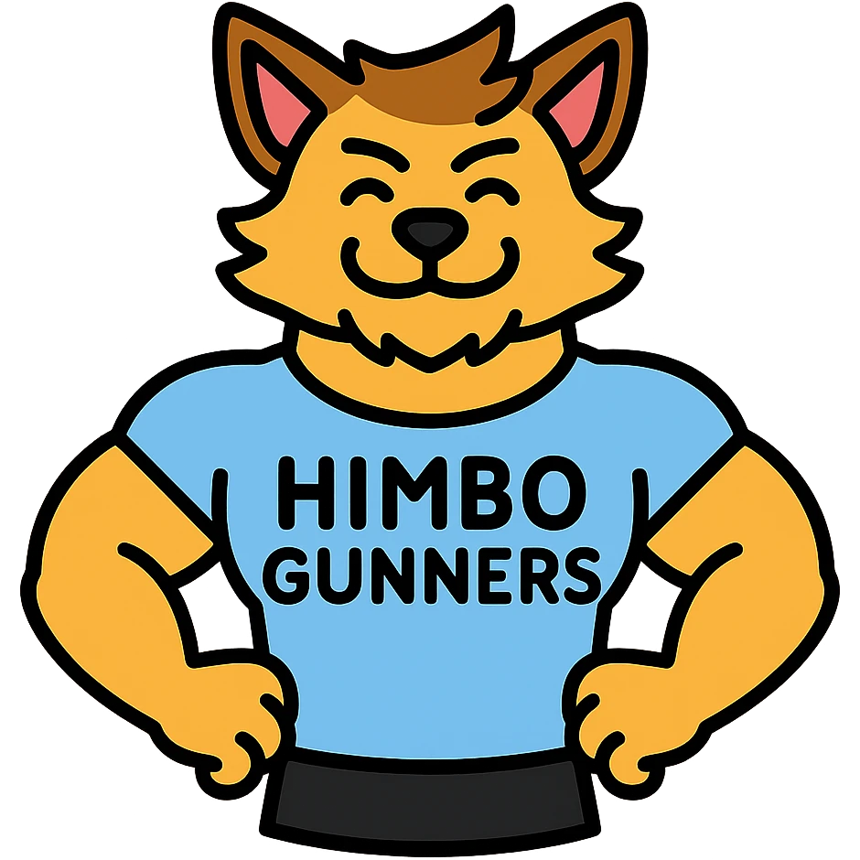 muscular furry character wearing a t-shirt that says 'Himbo Gunners' emoji