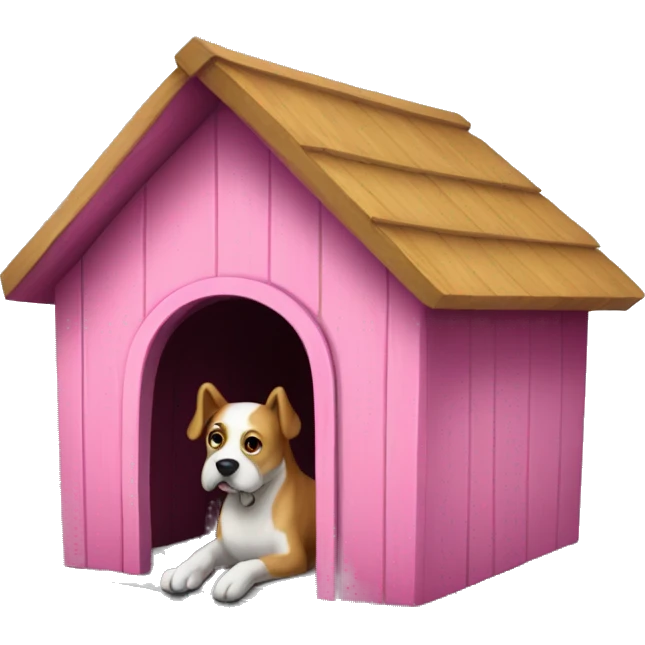 Pink dog shed empty  emoji