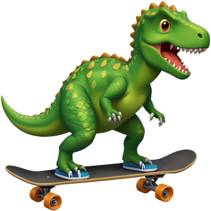 Dinosaur on a skateboard emoji