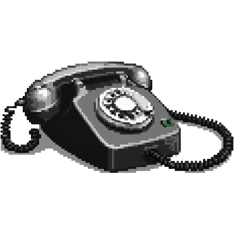 A classic corded telephone with handset and spiral cord emoji