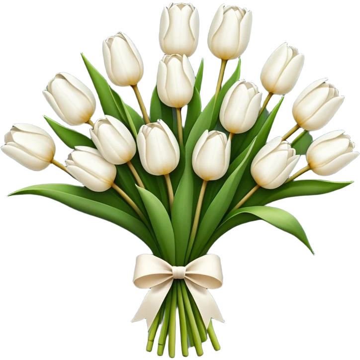 white tulip bouquet  emoji