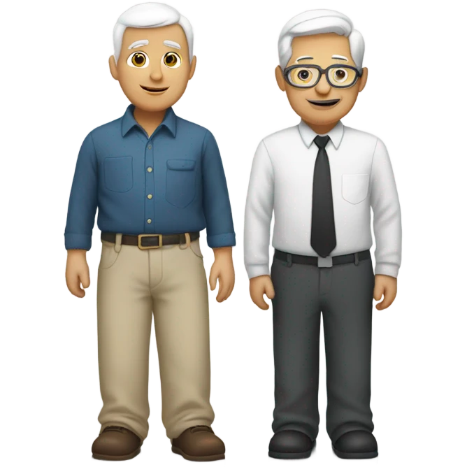white heart with black outline and a boy with his grandpa in the middle emoji