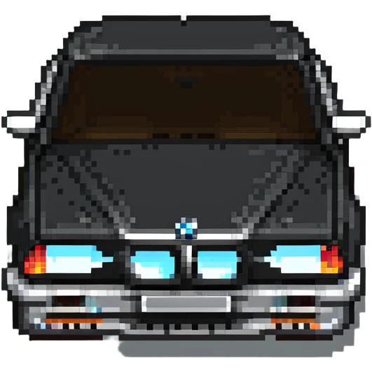 BMW car with kidney grille in Minecraft style emoji
