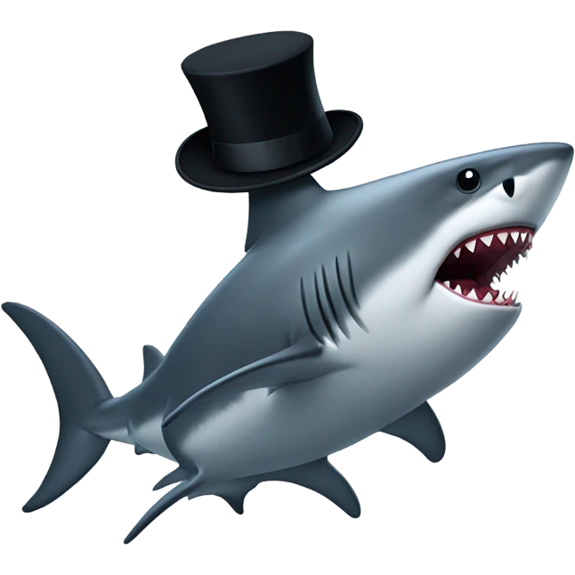 Shark with a top hat emoji