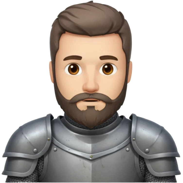 knight with beard, grey armor emoji