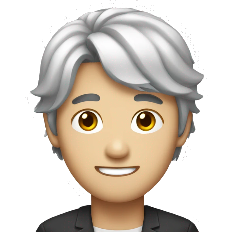 man with slightly longer hair KOREAN singer emoji