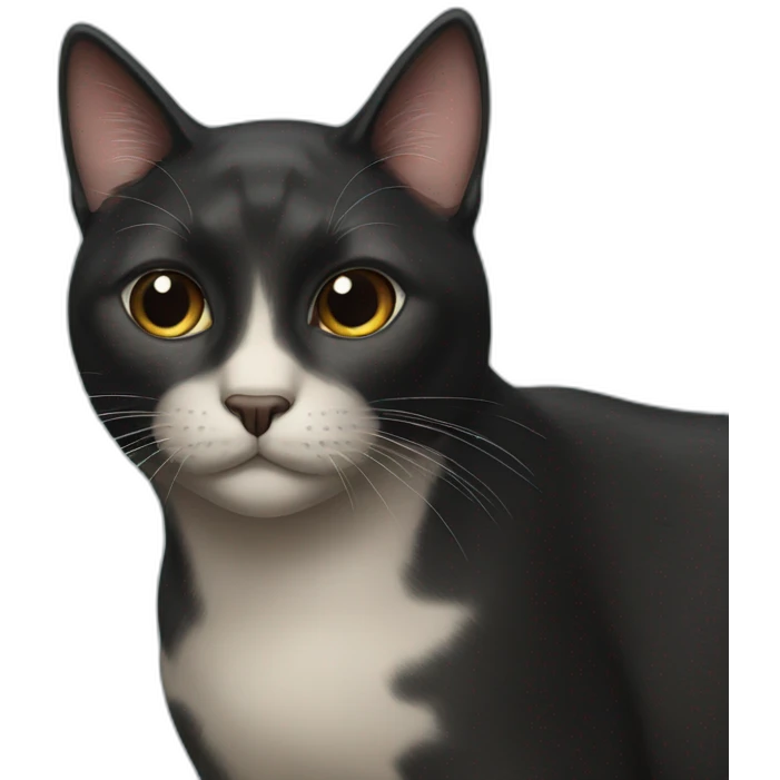 black cat with one eyebrow up emoji