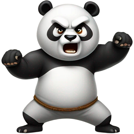 Angry panda doing a fighting stance emoji