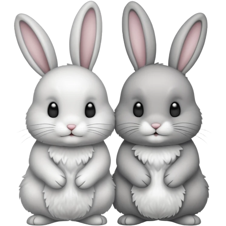 two rabbits colllobrating emoji