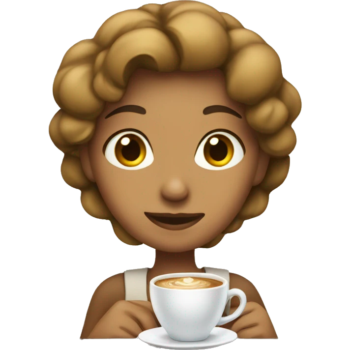 Mujer tomando cafe emoji