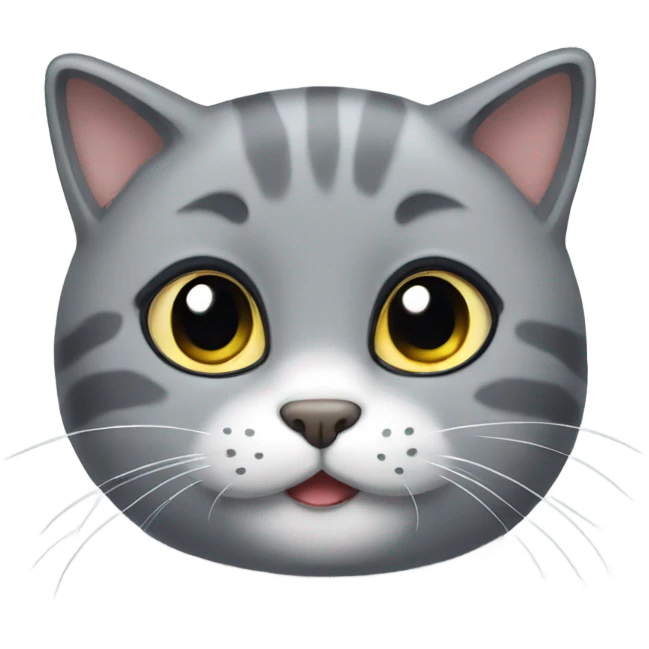 Grey cat looking very cute emoji