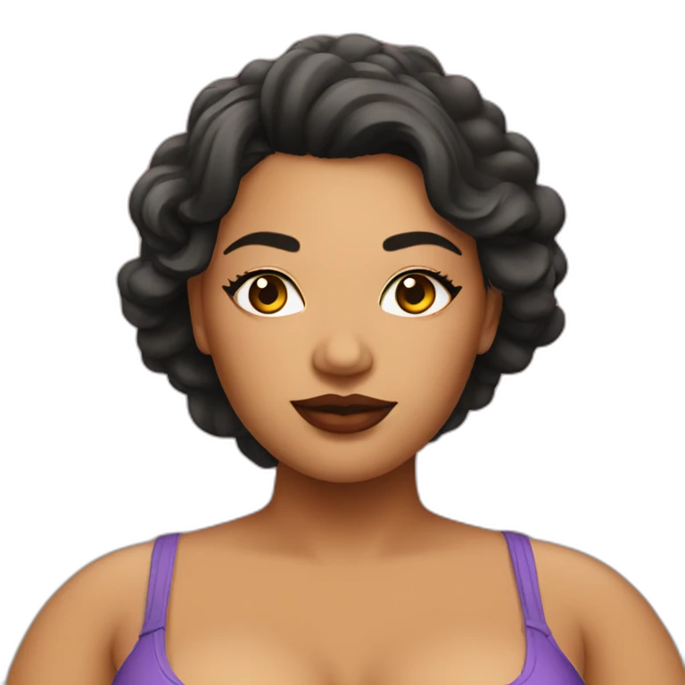 Plus size seductive woman emoji