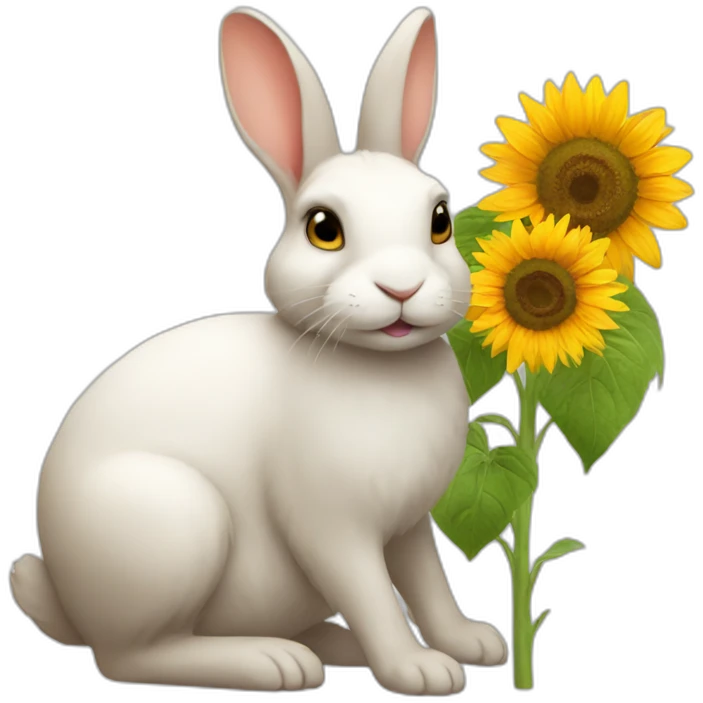 Rabbit with a sunflower emoji