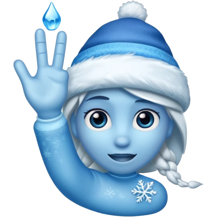 hat tip emoji, with a frozen hand emoji