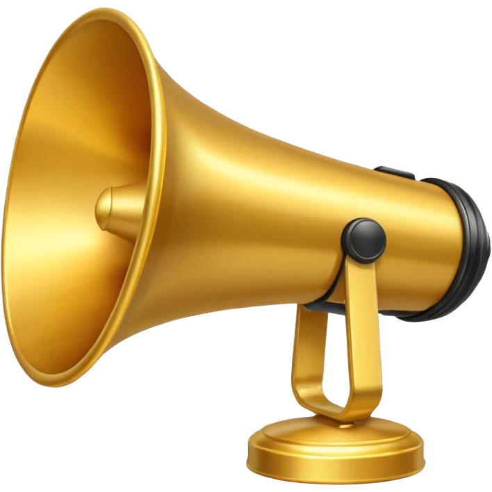 create a emoji of loudspeaker in gold color which based on this->📢
no！ too reallity. just like those emmoji emoji