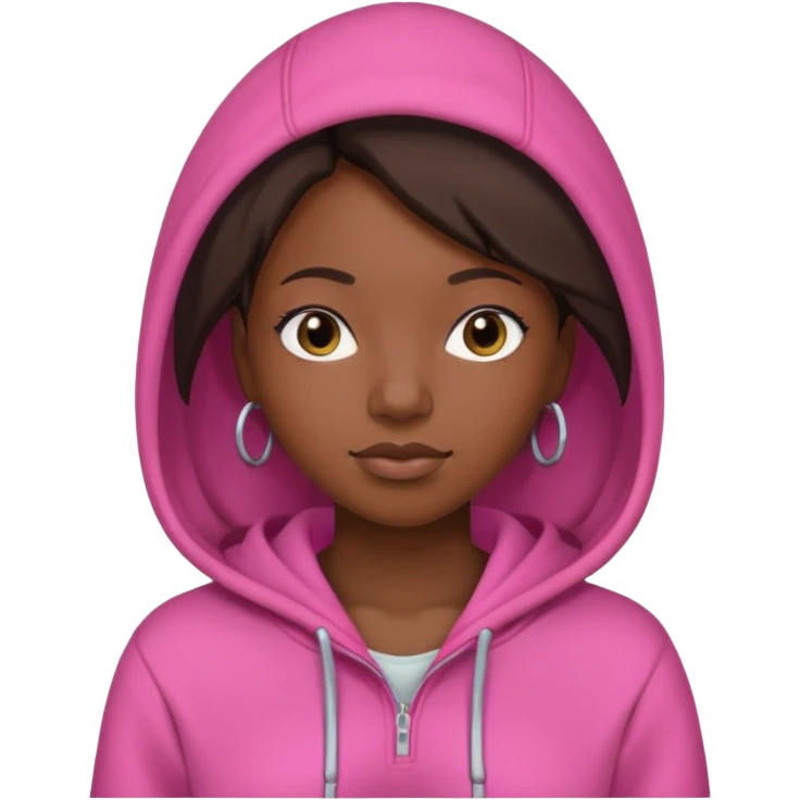 black woman in pink hoodies emoji