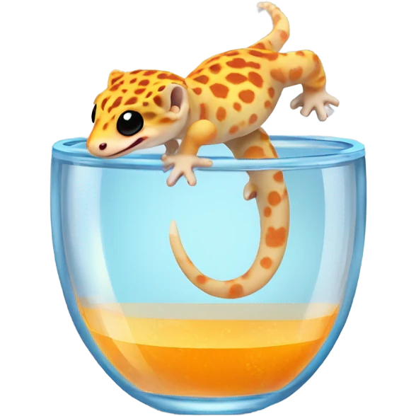 orange leopard gecko in a glass cup emoji