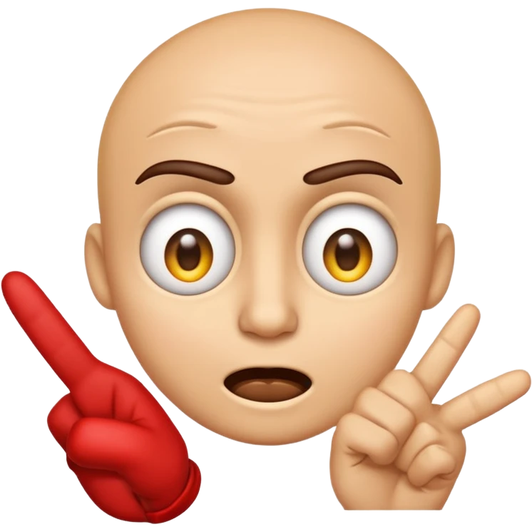 an emoji that with 2 fingers from one hand pointing their eyes a bit mad emoji