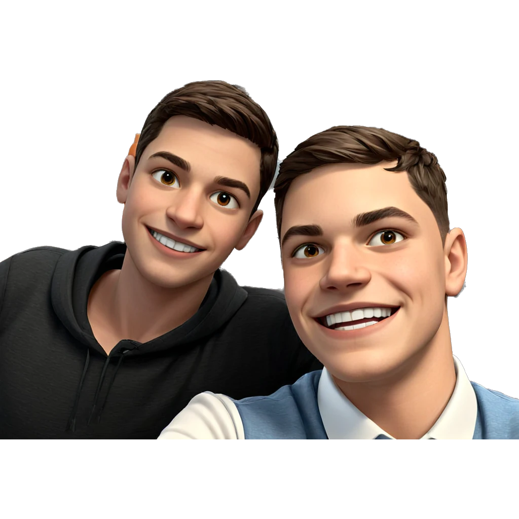 happy boys indoors portrait emoji