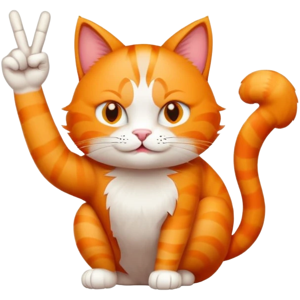 orange cat gives middle finger symbol emoji