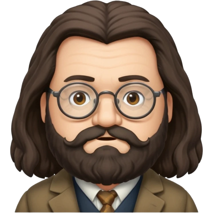 Professor Rubeus Hagrid wearing glasses emoji