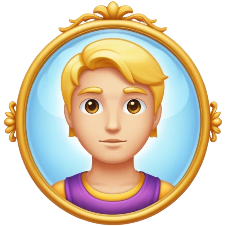 magic mirror reflecting a bright person light emoji