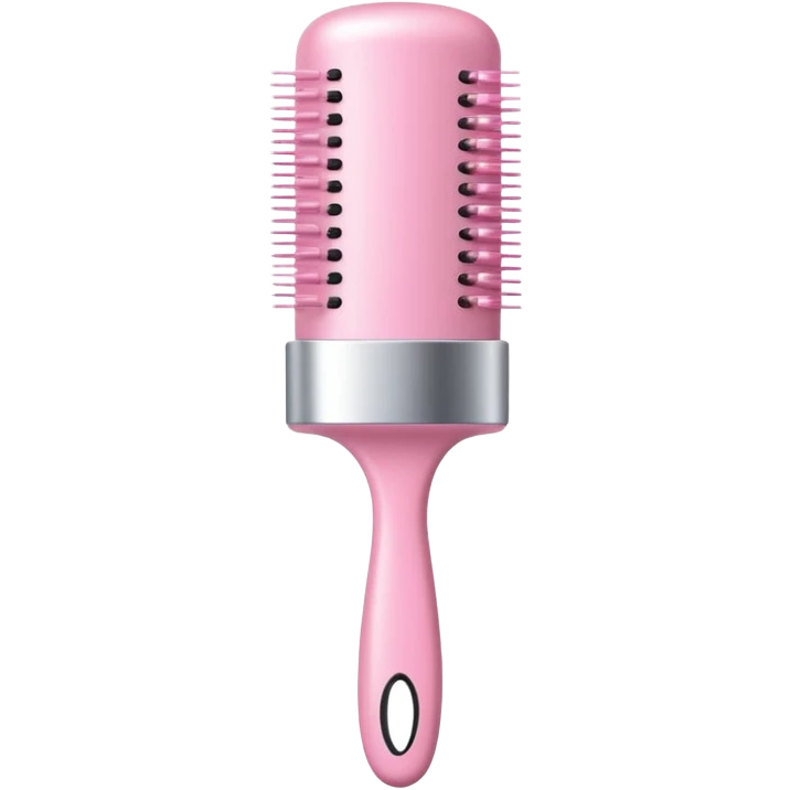 light pink cylindrical hair brush with shiny finish emoji