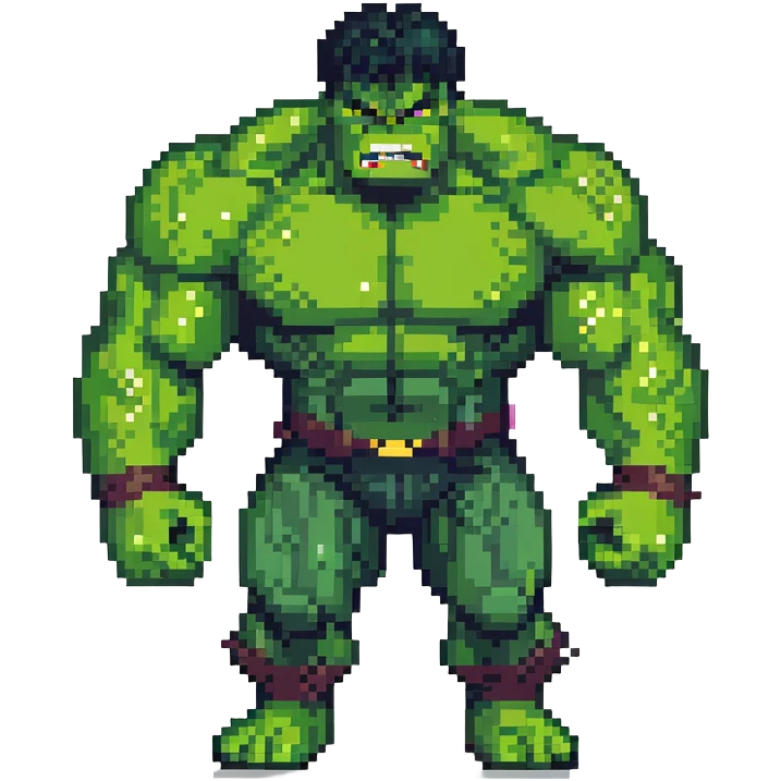Hulk, green muscular superhero with angry expression emoji