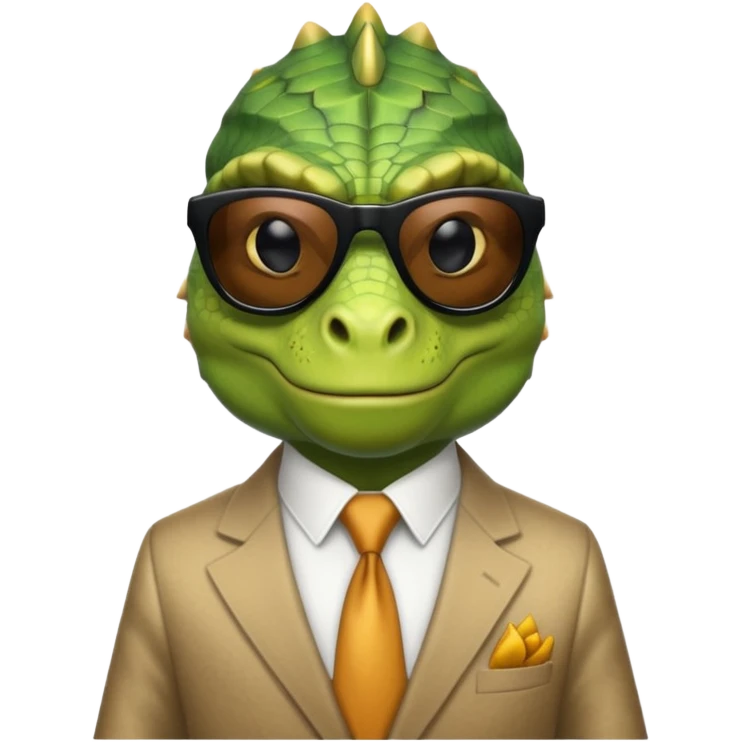 capitalist iguana banker godfather with black sunglasses emoji