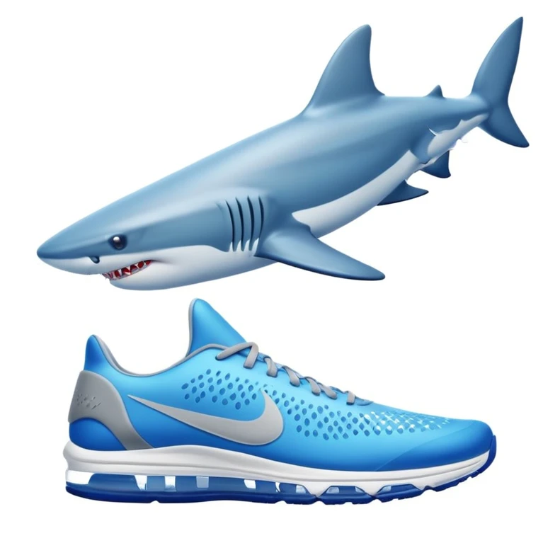 Shark with Nike blues shoes emoji