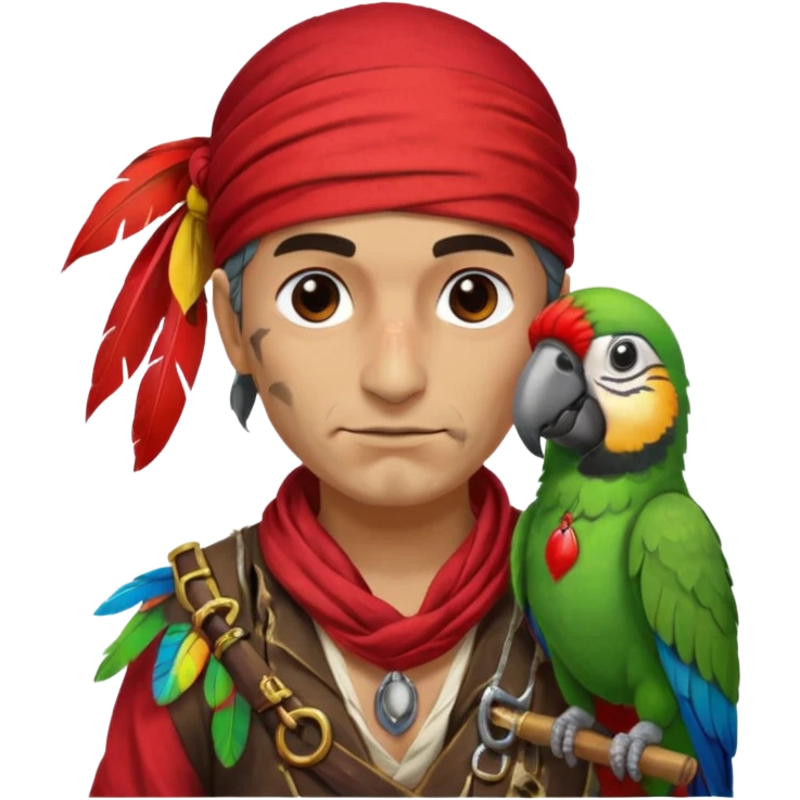pirate and parrot emoji