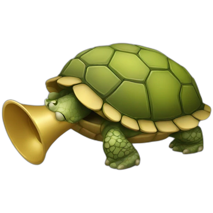 Tortue avec un tuba emoji