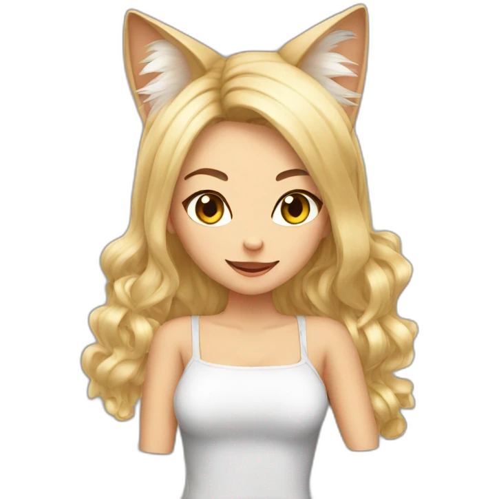 sexy blonde cat ears emoji