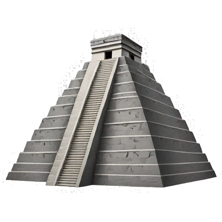 Gray Aztec pyramid facing forward emoji