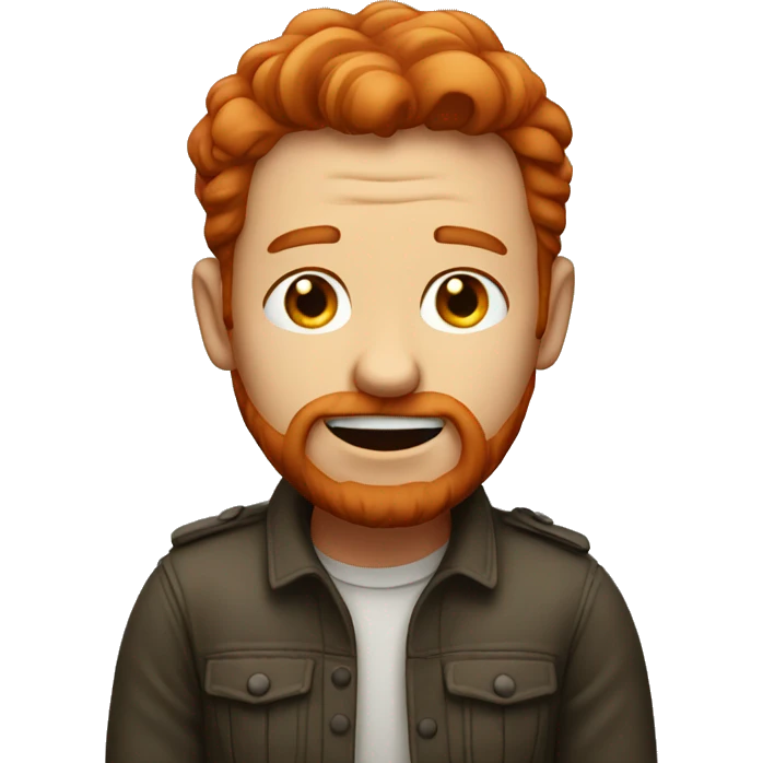 Mewing red haired man emoji