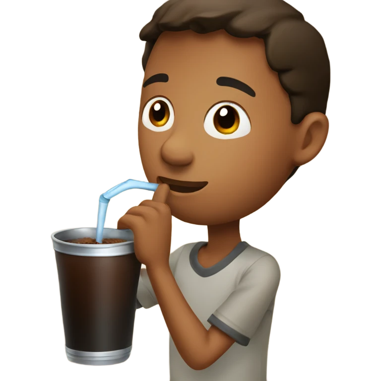 A boy drinking mate emoji