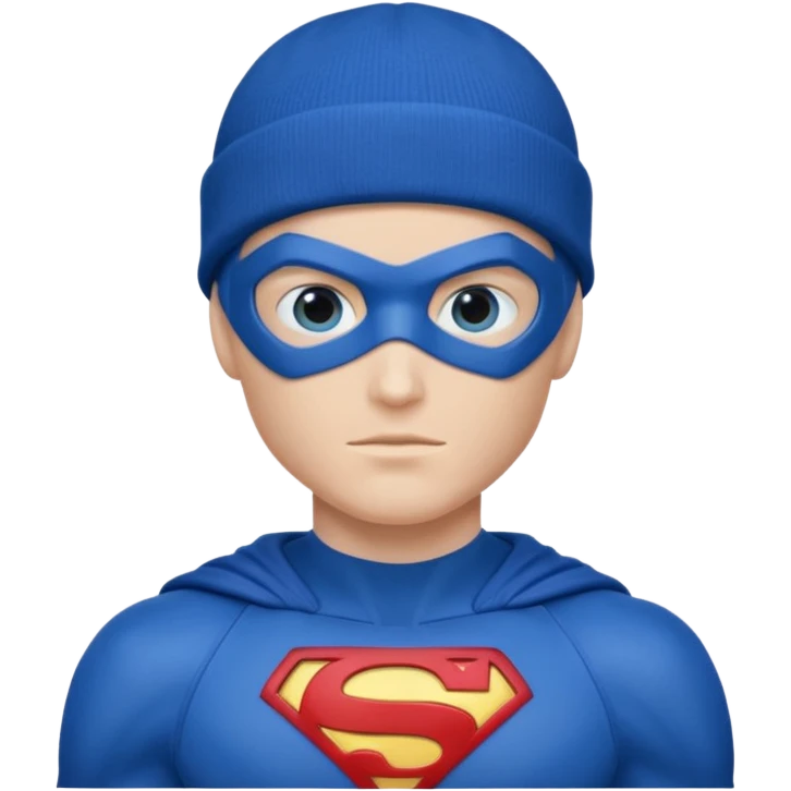 blue super hero with bannie emoji