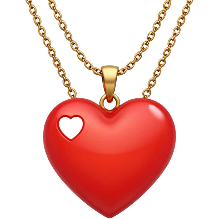 Heart charm in necklace – small red heart pendant.
 emoji