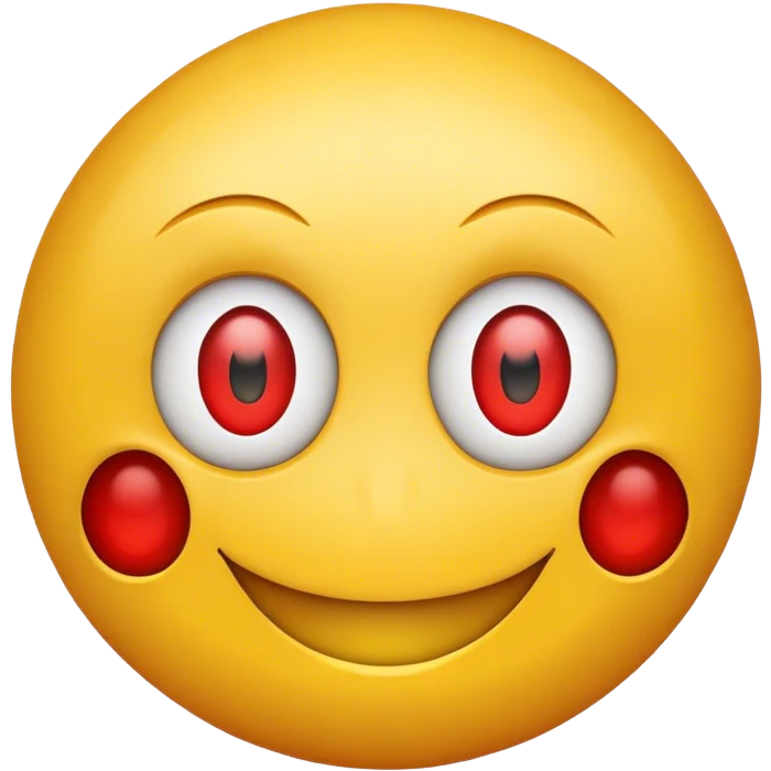 a smily face with red eyes emoji