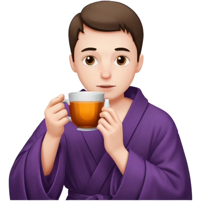 sick man drinking hot drink emoji